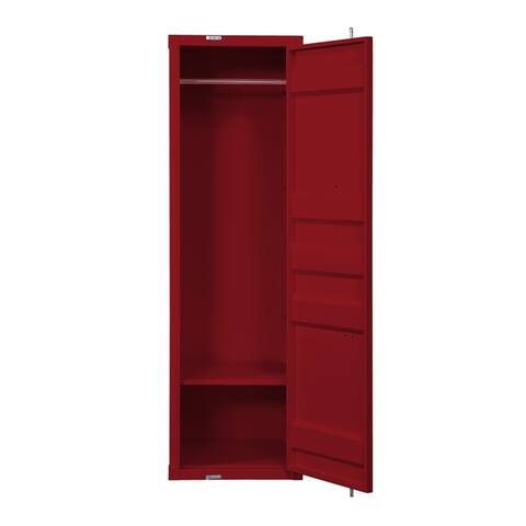 Single Door Wardrobe With Double Storage Compartment And Cremone