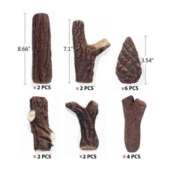 Indoor Gas Fireplace Rocks - Shop Moda Flame 18 Piece Petite Set Of Ceramic Wood Gas Fireplace Logs For All Types Of Indoor Or Outdoor Fireplaces Fire Pits Overstock 30646708