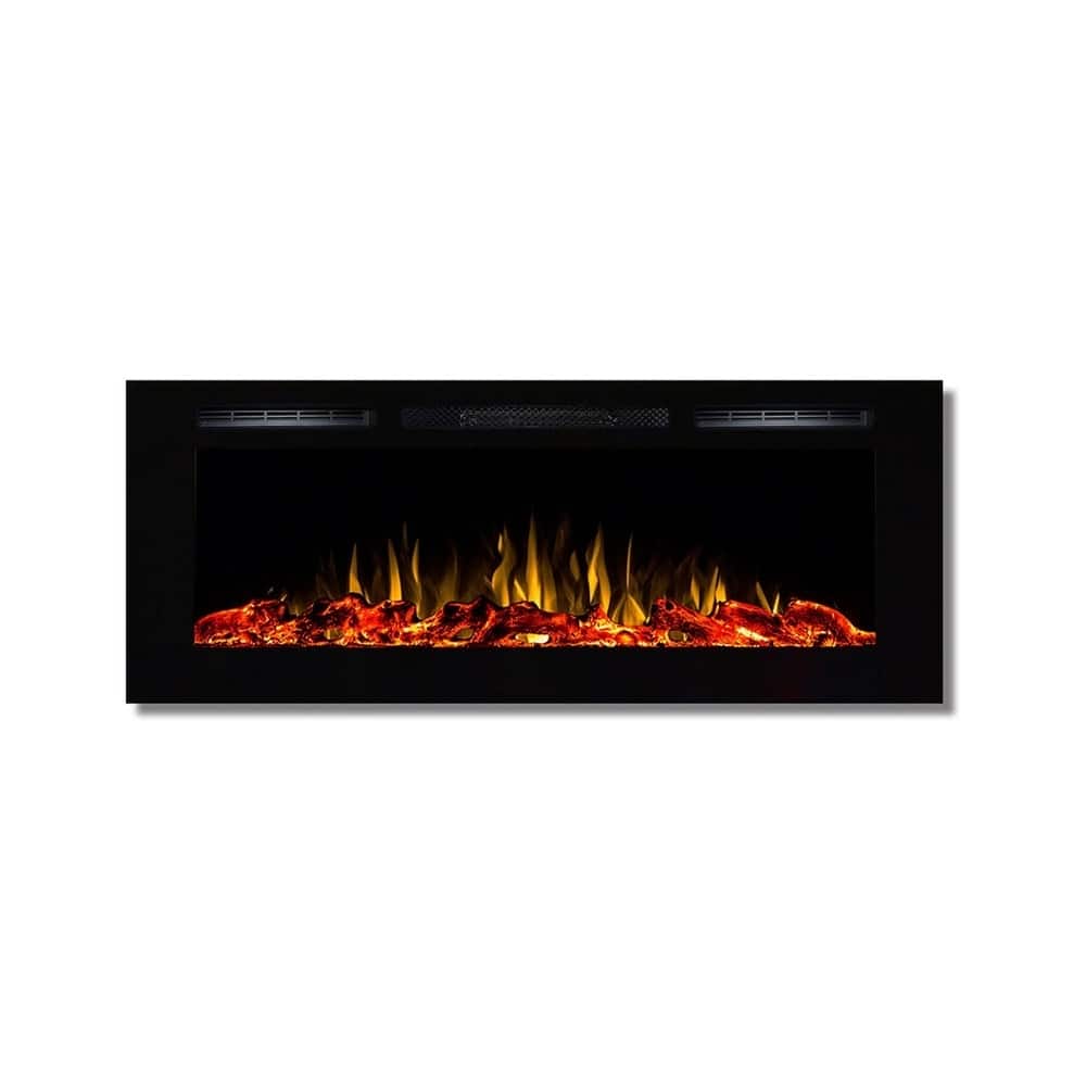 Regal Flame Fusion 50" Log Built-in Ventless Recessed Wall Mounted Electric Fireplace Better Than Wood Fireplaces, Space Heaters