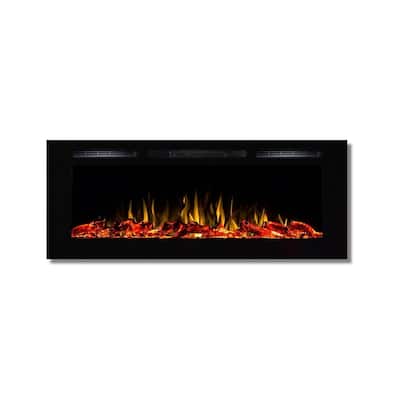 Regal Flame Fusion 50" Log Built-in Ventless Recessed Wall Mounted Electric Fireplace Better Than Wood Fireplaces, Space Heaters