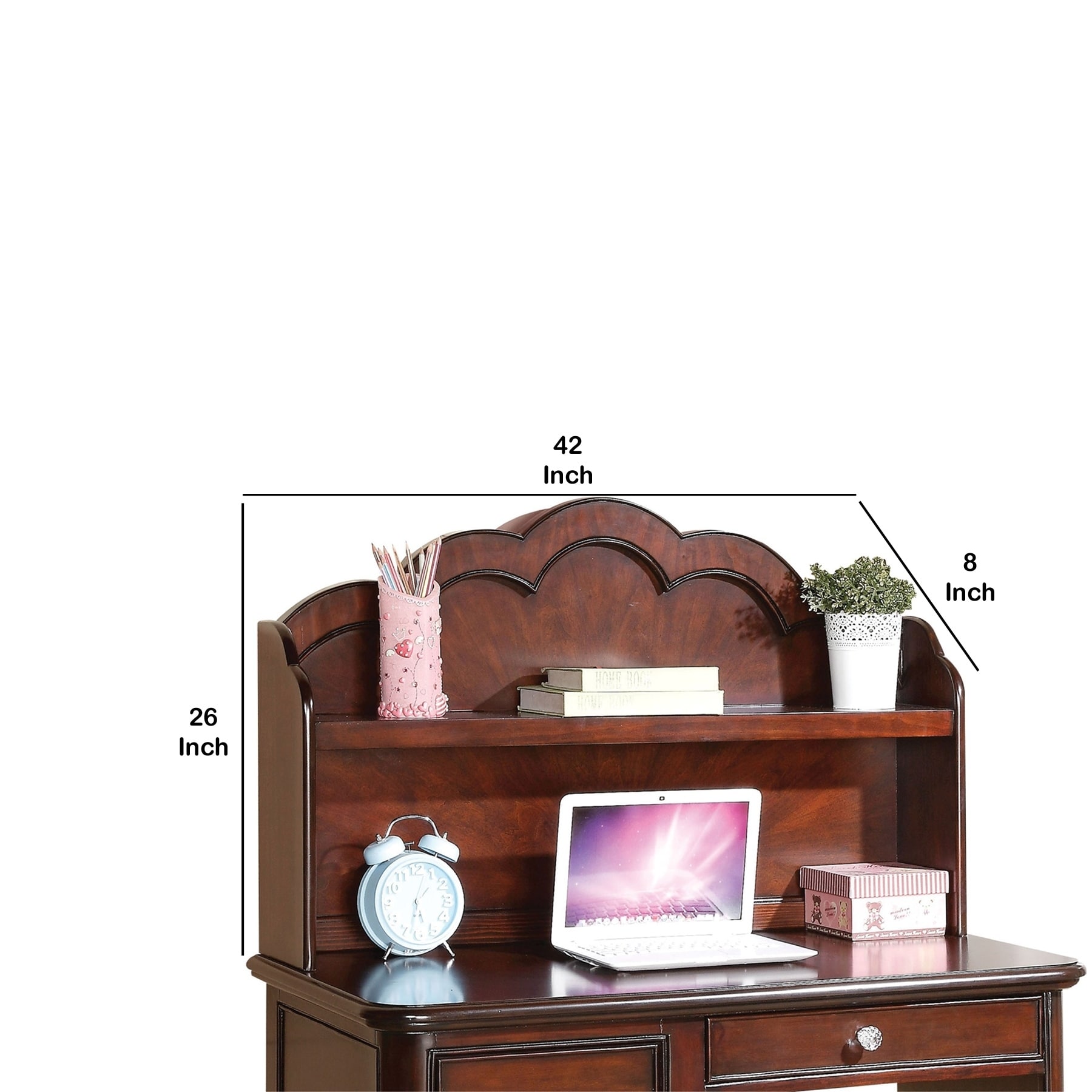 Shop Arched Top Wooden Computer Hutch With Open Shelf Brown Overstock 30646752
