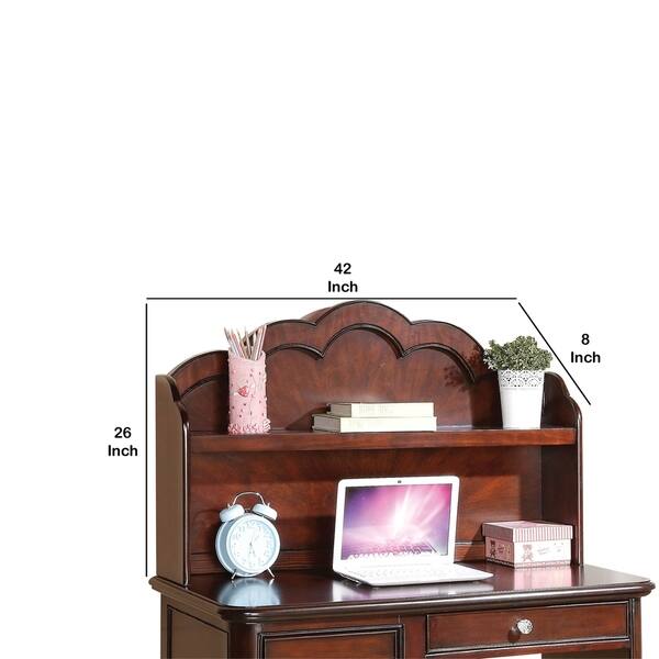 Arched top Wooden Computer Hutch with Open Shelf, Brown - Bed Bath ...