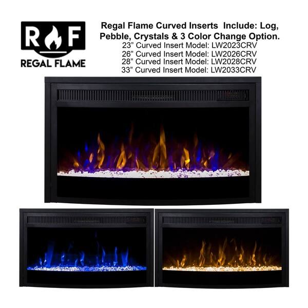 Shop Moda Flame 28 Inch Curved Ventless Heater Electric Fireplace