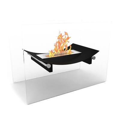 Elite Flame Black Bow Ventless Free Standing Bio Ethanol Fireplace Can Be Used as a Indoor, Outdoor, Gel, Propane & Fire Pits