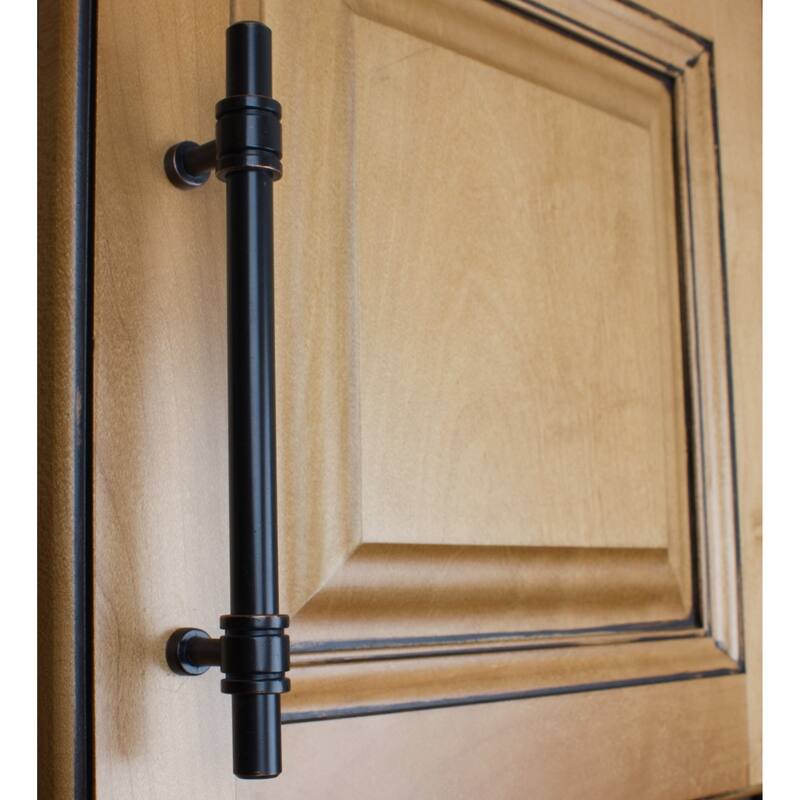 GlideRite 5 Pack 5 in. Center Oil Rubbed Bronze Solid Barrel Bar Pulls - Oil Rubbed Bronze