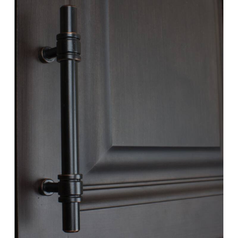GlideRite 5 Pack 3-3/4 in. CC Oil Rubbed Bronze Solid Barrel Bar Pulls - Oil Rubbed Bronze