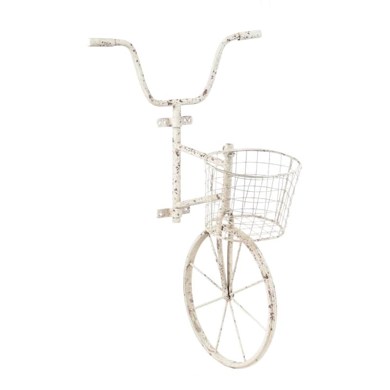 Bicycle White Metal Wall Art