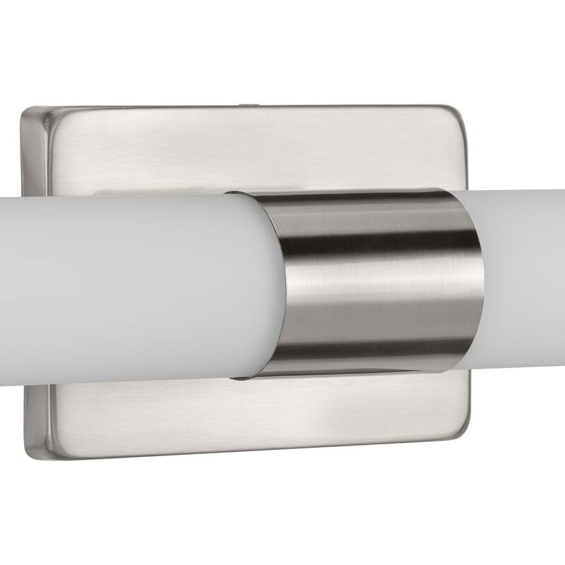 Blanco LED Collection 22" Brushed Nickel Etched White Glass Modern Bath Vanity Light