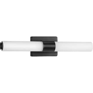 Blanco LED Collection 22" Matte Black Etched White Glass Modern Bath Vanity Light