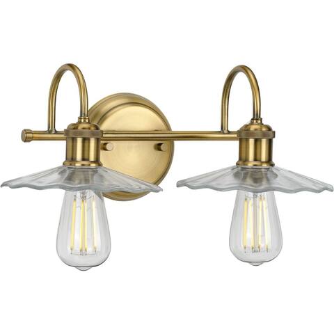 Fayette Collection Vintage Brass Two-Light Bath