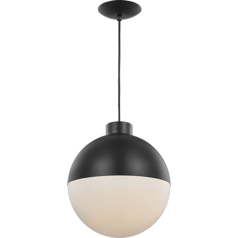 Globe LED Collection Black One-Light LED Pendant - 19.880" x 13.750" x 13.750"