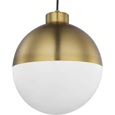 Globe LED Collection Brushed Bronze One-Light LED Pendant - 19.880" x 13.750" x 13.750"