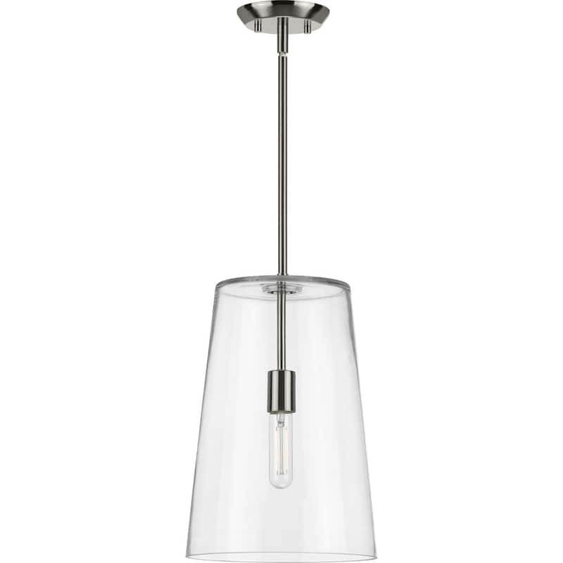 Clarion Collection Brushed Nickel One-Light Medium Pendant - 17.700" x 13.300" x 13.300"