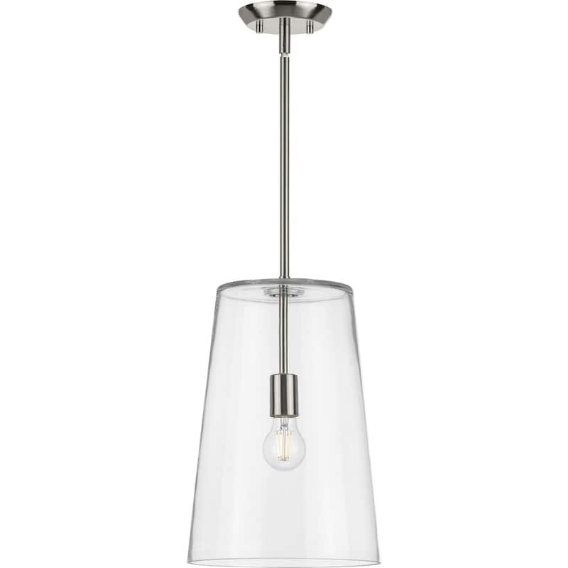 Clarion Collection Brushed Nickel One-Light Medium Pendant - 17.700" x 13.300" x 13.300"