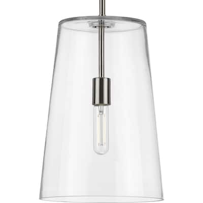 Clarion Collection Brushed Nickel One-Light Medium Pendant - 17.700" x 13.300" x 13.300"