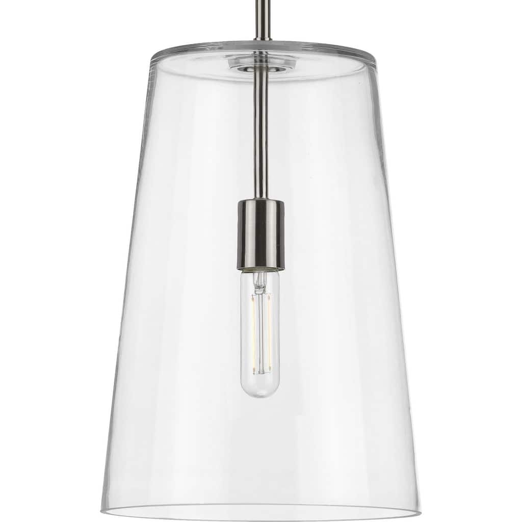 Clarion Collection Brushed Nickel One-Light Medium Pendant - 17.700" x 13.300" x 13.300"