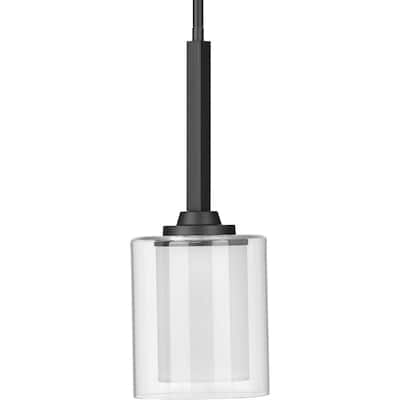 Kene Collection Graphite One-Light Mini-Pendant - 13.110" x 13.980" x 8.860"