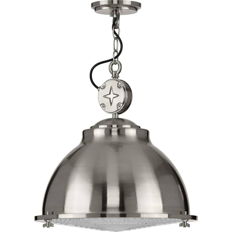 Medal Collection Brushed Nickel One-Light Pendant - 14.400" x 15.000" x 15.000"