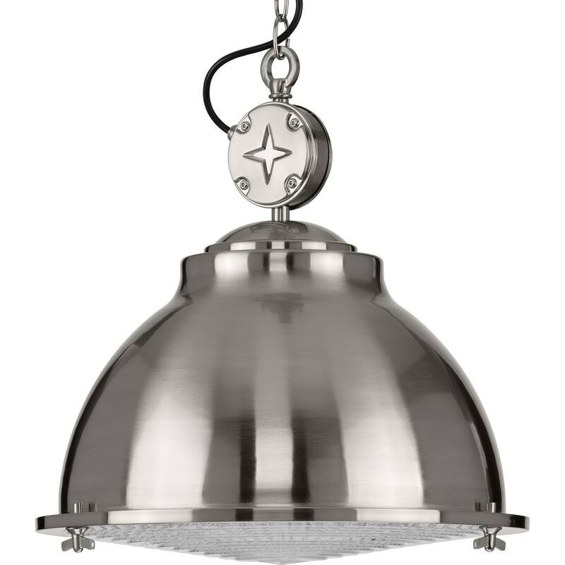 Medal Collection Brushed Nickel One-Light Pendant - 14.400" x 15.000" x 15.000" - 14.400" x 15.000" x 15.000"