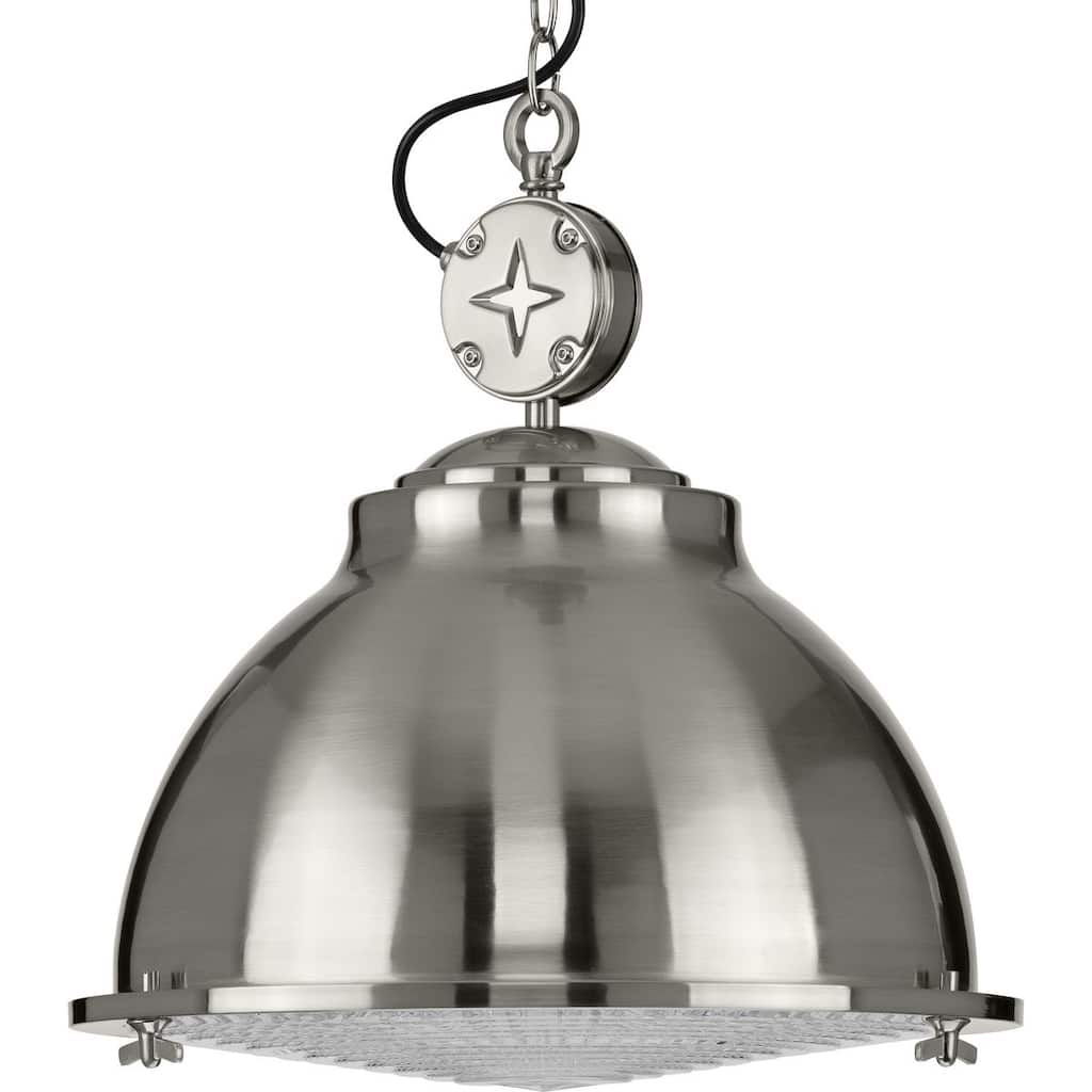 Medal Collection Brushed Nickel One-Light Pendant - 14.400" x 15.000" x 15.000"