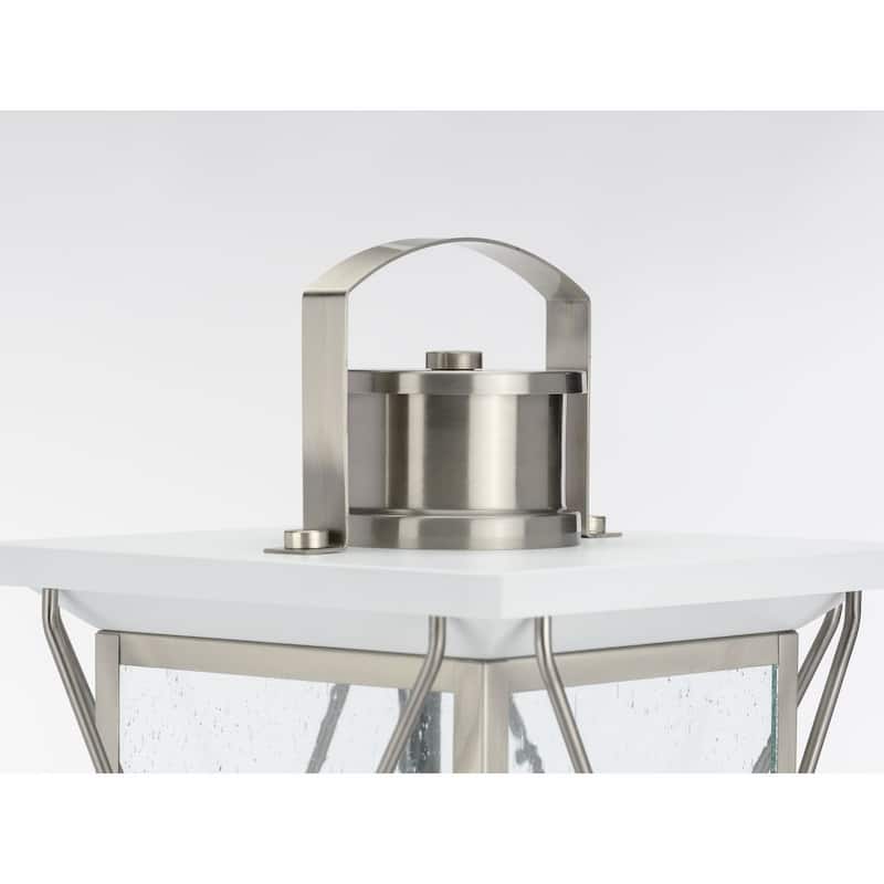 Barlowe Collection Stainless Steel One-Light Post Lantern - 19.750" x 12.500" x 12.500"
