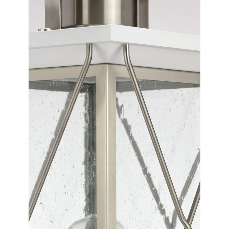 Barlowe Collection Stainless Steel One-Light Post Lantern - 19.750" x 12.500" x 12.500"