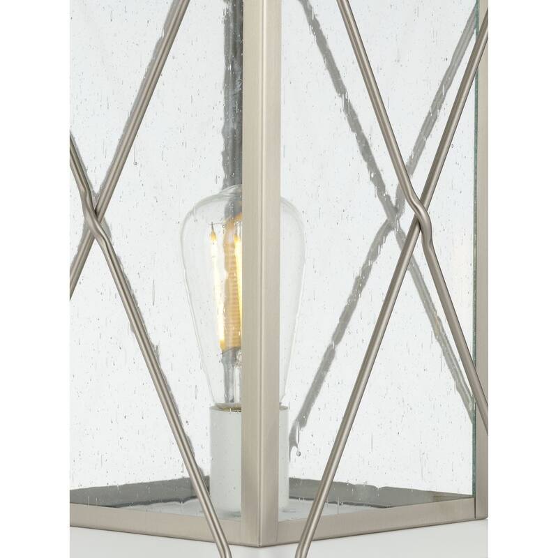 Barlowe Collection Stainless Steel One-Light Post Lantern - 19.750" x 12.500" x 12.500"