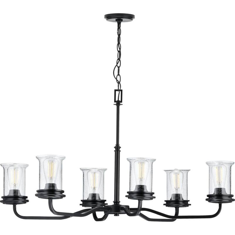Winslett Collection Black Six-Light Oval Chandelier - 19.000" x 27.000" x 20.000"