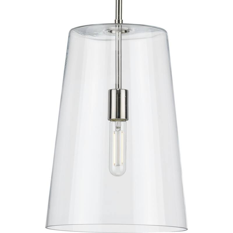 Clarion Collection Polished Nickel One-Light Medium Pendant - 17.700" x 13.300" x 13.300" - 17.700" x 13.300" x 13.300"