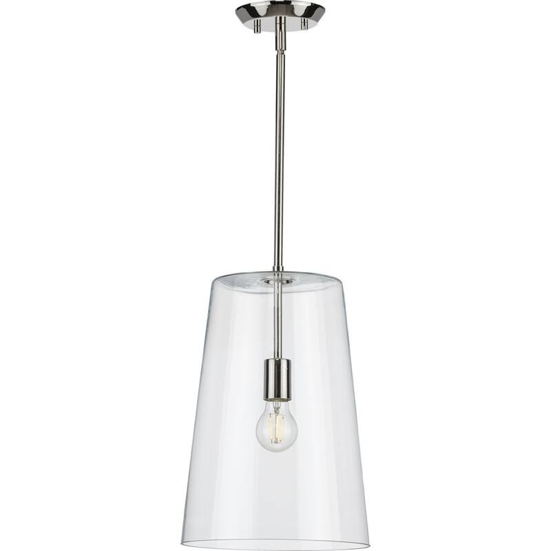 Clarion Collection Polished Nickel One-Light Medium Pendant - 17.700" x 13.300" x 13.300"