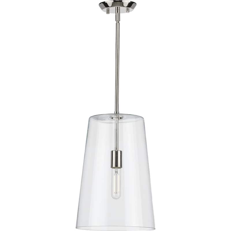 Clarion Collection Polished Nickel One-Light Medium Pendant - 17.700" x 13.300" x 13.300"