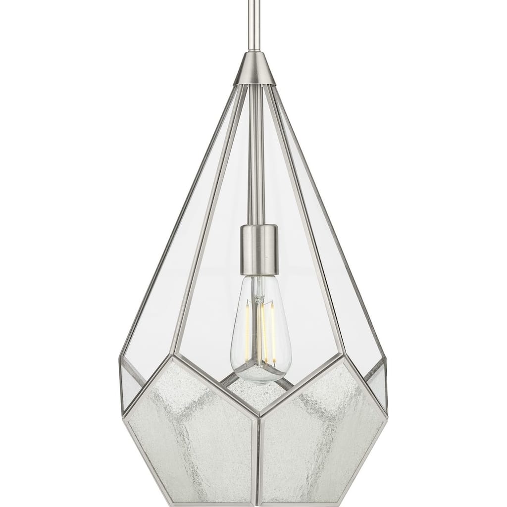 Cinq Collection Brushed Nickel One-Light Pendant - 22.050" x 14.200" x 14.200"