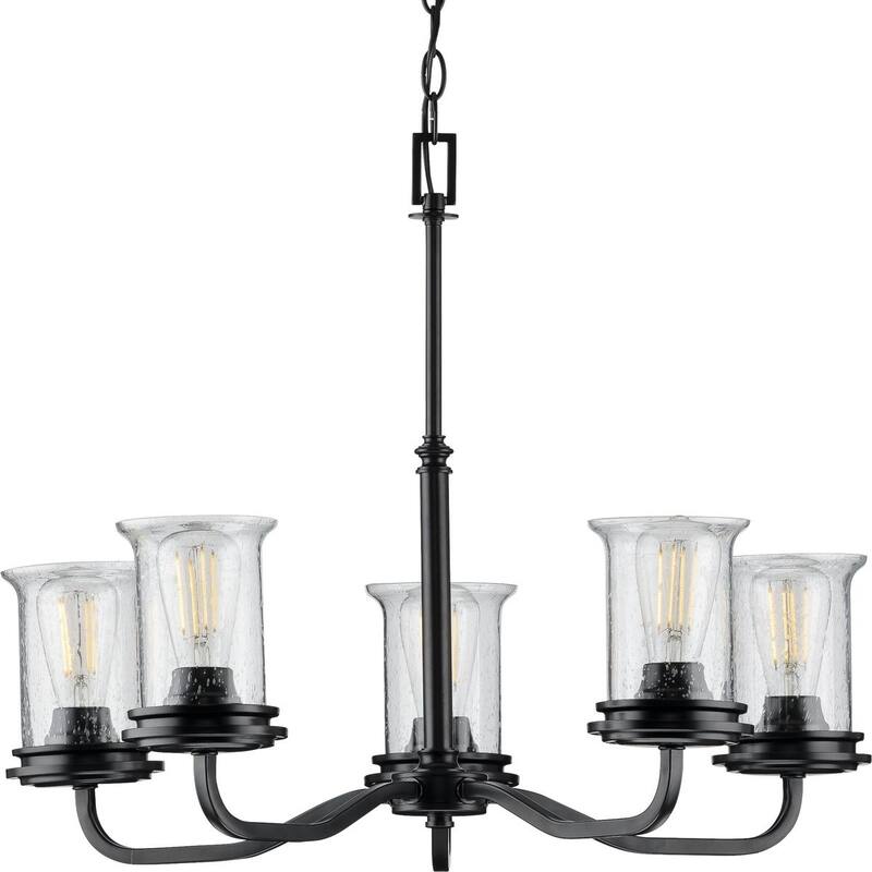 Winslett Collection Black Five-Light Chandelier - 19.000" x 24.000" x 24.000"