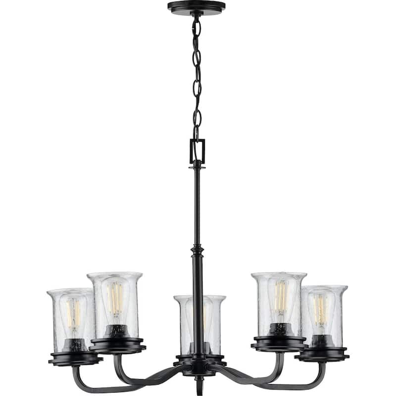 Winslett Collection Black Five-Light Chandelier - 19.000" x 24.000" x 24.000"