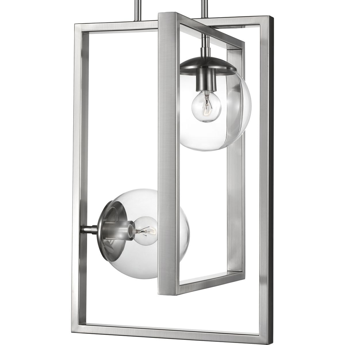 Progress Lighting Atwell Collection Brushed Nickel Two-Light Pendant - 23.620" x 16.340" x 16.340"