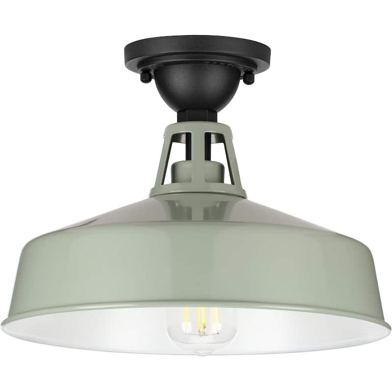 Cedar Springs Collection Pistachio One-Light Semi-Flush Mount - 12.870" x 15.600" x 15.600"