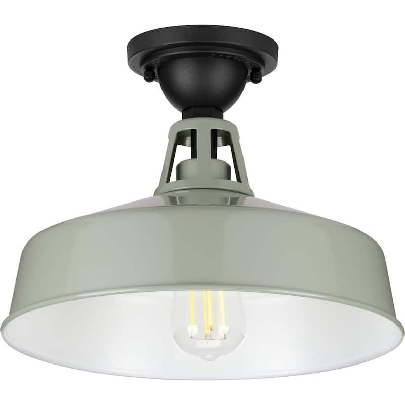 Cedar Springs Collection Pistachio One-Light Semi-Flush Mount - 12.870" x 15.600" x 15.600" - 12.870" x 15.600" x 15.600"