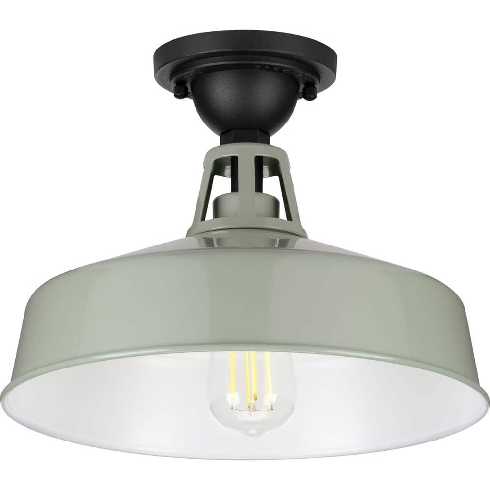 Cedar Springs Collection Pistachio One-Light Semi-Flush Mount - 12.870" x 15.600" x 15.600"