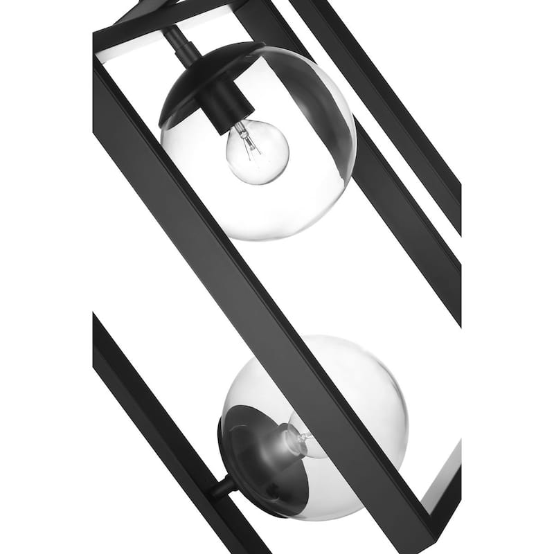 Atwell Collection Black Two-Light Pendant - 23.620" x 16.340" x 16.340"