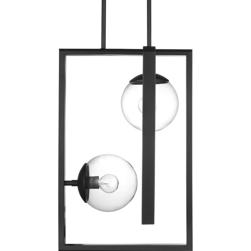 Atwell Collection Black Two-Light Pendant - 23.620" x 16.340" x 16.340"