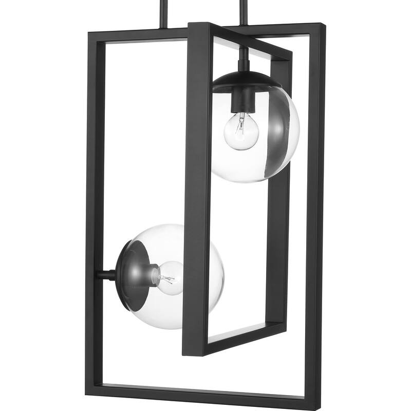 Atwell Collection Black Two-Light Pendant - 23.620" x 16.340" x 16.340" - 23.620" x 16.340" x 16.340"