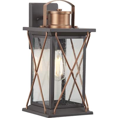 Barlowe Collection Antique Bronze One-Light Medium Wall Lantern - 17.130" x 10.630" x 9.840"