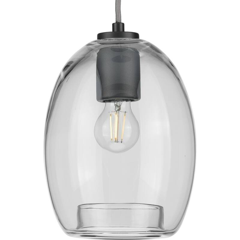 Caisson Collection Graphite One-Light Mini-Pendant - 14.200" x 9.500" x 9.500" - 14.200" x 9.500" x 9.500"