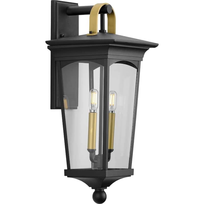 Chatsworth Collection Black Two-Light Medium Wall Lantern - 25.390" x 13.390" x 12.600"