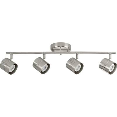 Kitson Collection Brushed Nickel Four-Head Multi-Directional Track - 7.240" x 26.500" x 5.430"