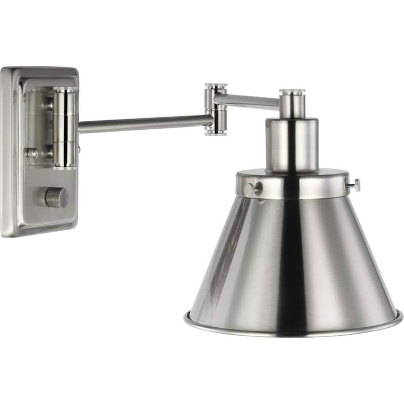 Hinton Collection Brushed Nickel Swing Arm Wall Light - 1 Light - 60 W
