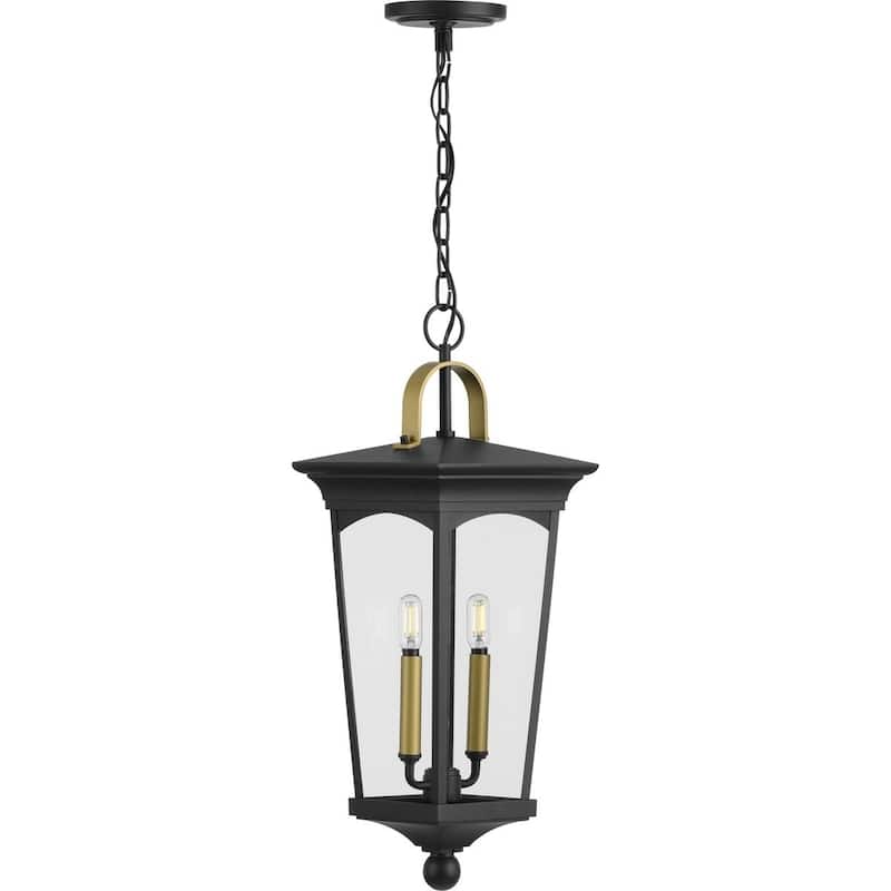 Chatsworth Collection Black Two-Light Hanging Lantern - 25.590" x 12.200" x 12.200"