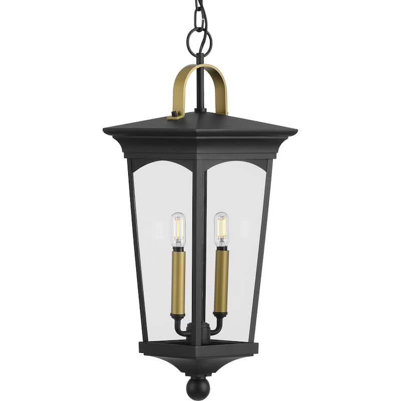 Chatsworth Collection Black Two-Light Hanging Lantern - 25.590" x 12.200" x 12.200" - 25.590" x 12.200" x 12.200"