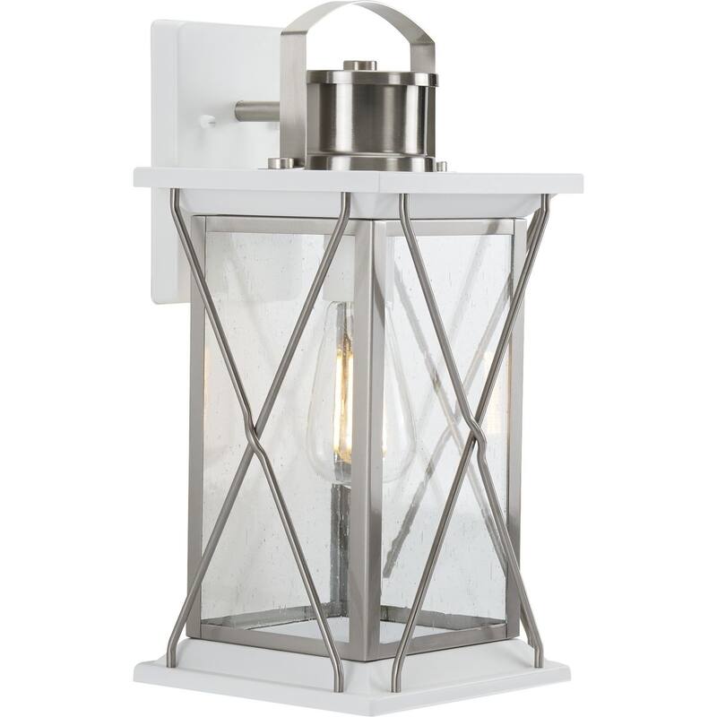 Barlowe Collection Stainless Steel One-Light Medium Wall Lantern - 17.130" x 10.630" x 9.840"