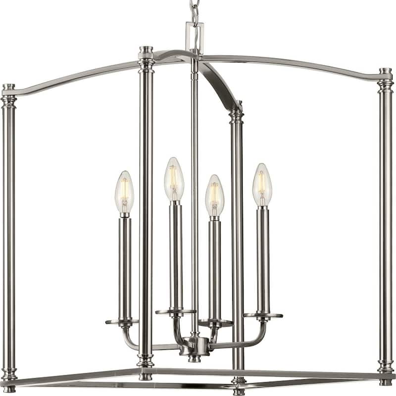 Winslett Collection Brushed Nickel Four-Light Foyer - 11.800" x 22.850" x 12.600"